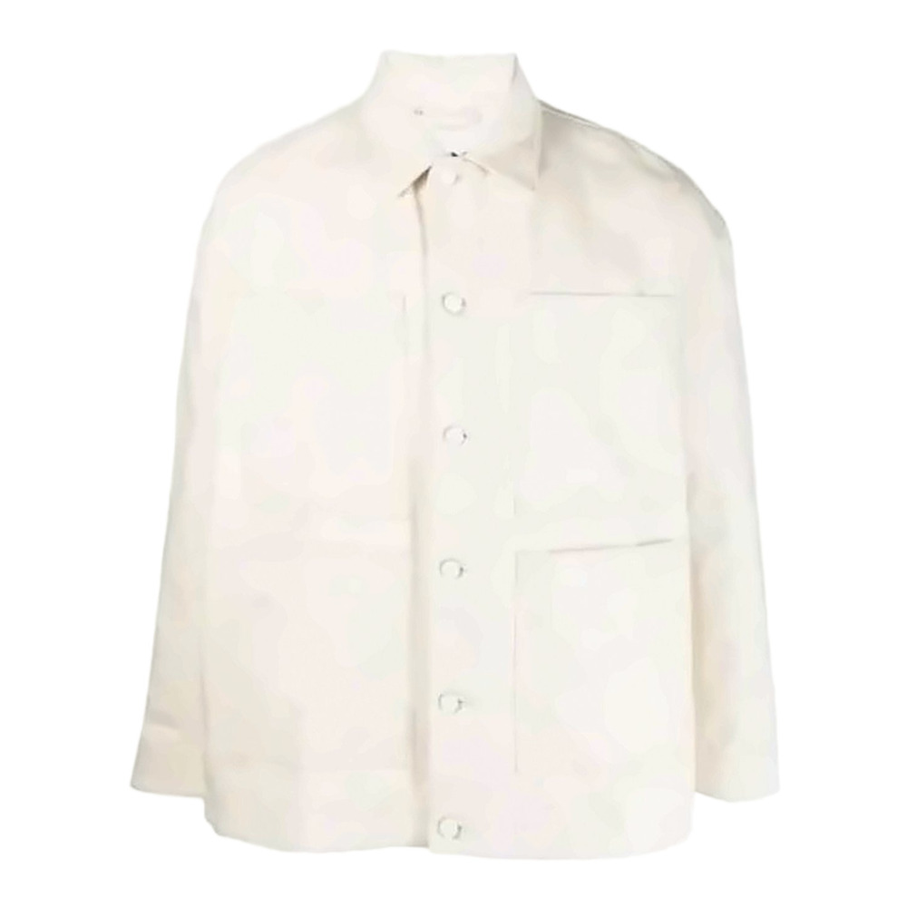 SUNNEI Boxy Off-White Denim Jacket with Classic Collar